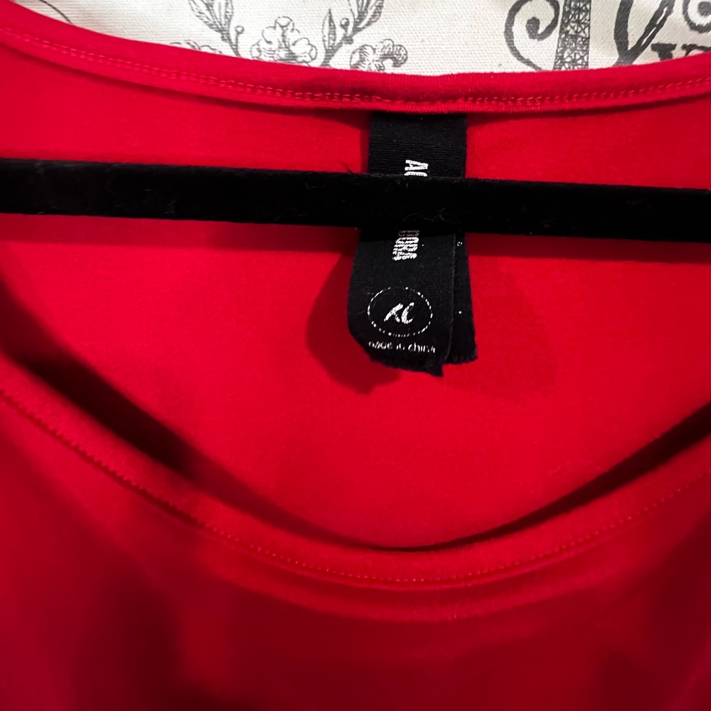 Elegant Agnes & Dora Red Bell Sleeve Swing Dress XL Boho Stretch Knit Tunic - Picture 7 of 9